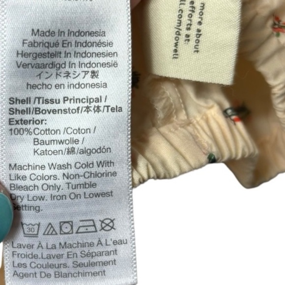 Madewell Gathered Puff-Sleeve Crop top in Sunrise Floral Bone size Large - Picture 9 of 10